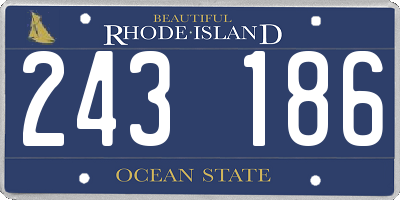 RI license plate 243186