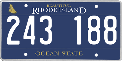 RI license plate 243188