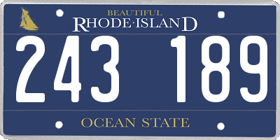 RI license plate 243189