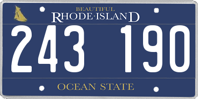 RI license plate 243190
