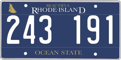 RI license plate 243191