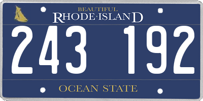 RI license plate 243192