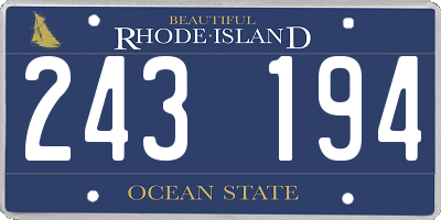 RI license plate 243194