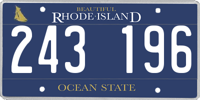 RI license plate 243196