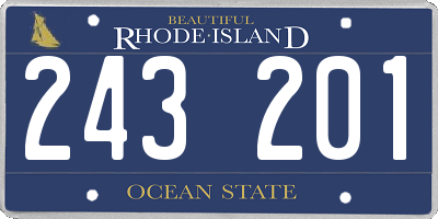 RI license plate 243201