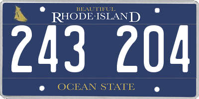 RI license plate 243204