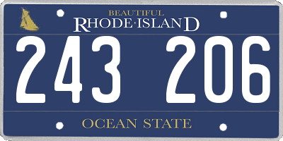RI license plate 243206