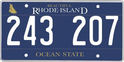 RI license plate 243207