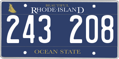 RI license plate 243208