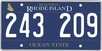 RI license plate 243209