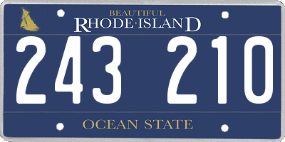 RI license plate 243210