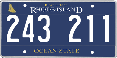 RI license plate 243211