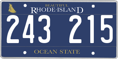 RI license plate 243215