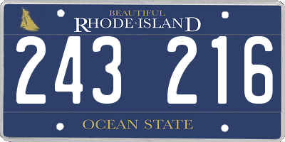 RI license plate 243216