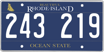 RI license plate 243219