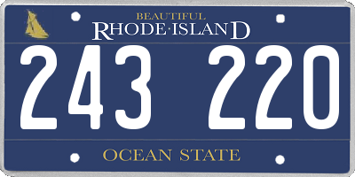 RI license plate 243220