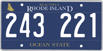 RI license plate 243221