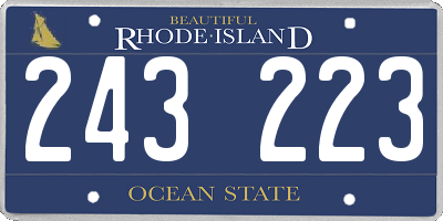 RI license plate 243223