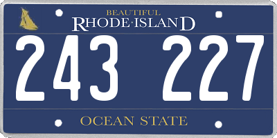 RI license plate 243227