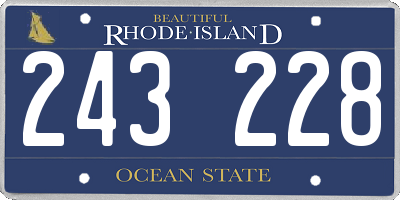 RI license plate 243228