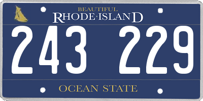 RI license plate 243229