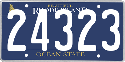 RI license plate 24323