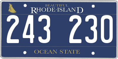 RI license plate 243230