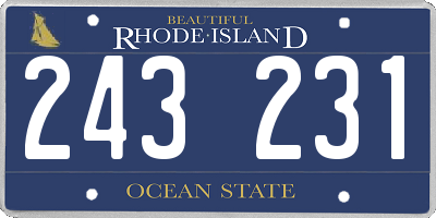 RI license plate 243231