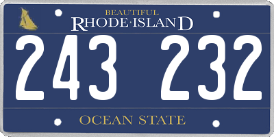 RI license plate 243232