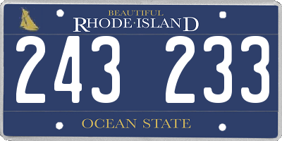 RI license plate 243233