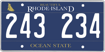 RI license plate 243234