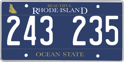 RI license plate 243235