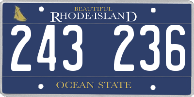 RI license plate 243236