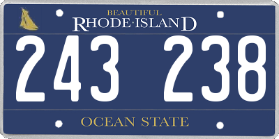 RI license plate 243238