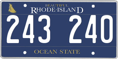 RI license plate 243240