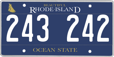 RI license plate 243242