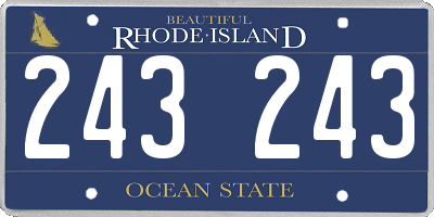 RI license plate 243243