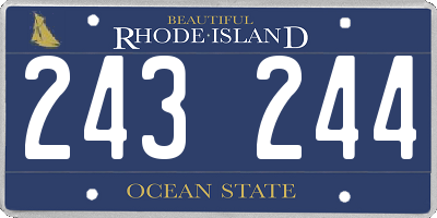 RI license plate 243244