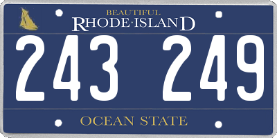 RI license plate 243249