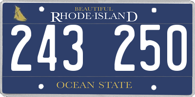 RI license plate 243250