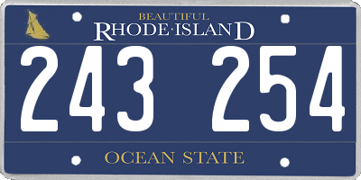 RI license plate 243254