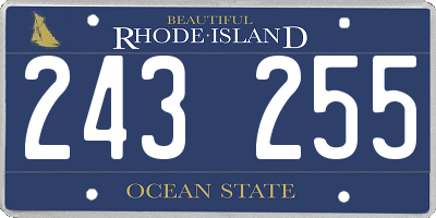 RI license plate 243255