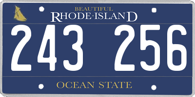 RI license plate 243256