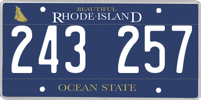 RI license plate 243257