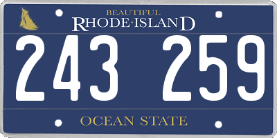 RI license plate 243259
