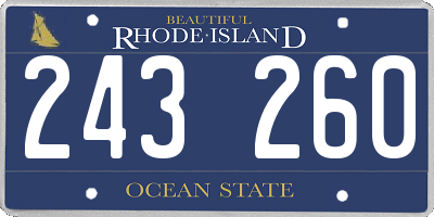 RI license plate 243260