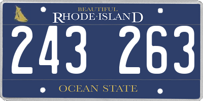 RI license plate 243263
