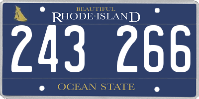 RI license plate 243266