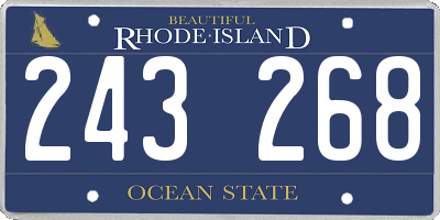 RI license plate 243268