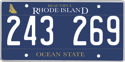 RI license plate 243269